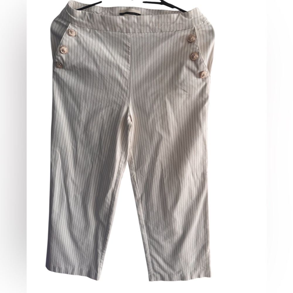 Jules & Leopold Cream Striped Trousers
